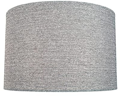 Contemporary and Stylish 10inch Light Charcoal Grey Linen Fabric Drum Lampshade - 60w Maximum | for Table Lamp or Pendant Rose by Happy Homewares