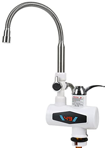 Warmwasserhahn mit Durchlauferhitzer, Digitale Led Temperaturanzeige Wasserhahn das Armatur Küchenarmatur Integriertem Durchlauferhitzer, Heater Elektrischer Wasserhahn Auslassschlauch