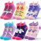ANTSANG Kinder Lustige Socken Mädchen Sneaker Socken Kurze Einhorn Kindersocken Bunte Cartoon Baumwolle Kleinkind Geschenke Socken 6 Paare(Einhorn, 5-8 J)