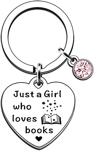 JMIMO Porte-clés cadeau pour les amateurs de livres pour filles Just A Girl Who Loves Books, Argenté., Taille unique, Femme