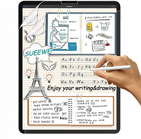 [2 Stück] Like Matte Papier Folie für iPad Pro 12,9 2022 M2/2021/2020/2018 (6./5./4./3. Generation), [Blendfreiem] PET Papier Gefühl Displayschutzfolie zum Zeichnen, Schreiben, Skizzieren