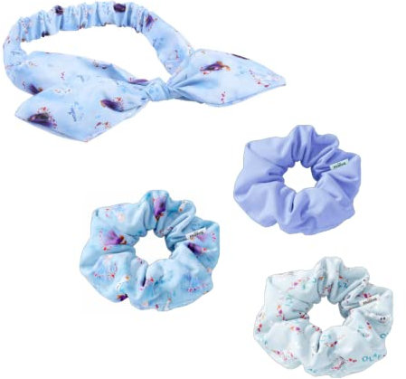 Disney Frozen Beauty-Set für Mädchen, Enthält 1 Bandana, 3 Haargummis, Elsa-Haarschmuck-Set für Mädchen, Geschenk für Mädchen - Blau