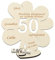 PAMPAS Goldhochzeit Jubiläumspaar 50 Jahre-Vierblättriges Kleeblatt mit Gravur aus Holz - digitales Gästebuch aus Holz - Geschenk für Eltern,Großeltern,Oma,Opa,Freunde,Liebe