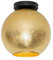Qazqa - Design Design-Deckenleuchte I Deckenlampe I Lampe I Leuchte schwarz mit Gold I Messingenem Glas – Bert I Wohnzimmer I Schlafzimmer - Rund - LED geeignet E27