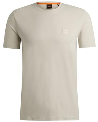 BOSS Herren Tales Relaxed-Fit T-Shirt aus Baumwoll-Jersey mit Logo-Aufnäher