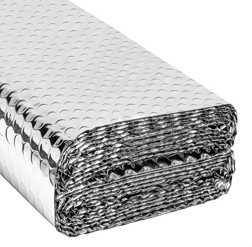 VUAOHIY Double Reflective Insulation Roll, 47 in X 10 FT Window Insulation for Summer Heat, Double-Sided Aluminum Bubble Roll for Garage Door, Roof, Car