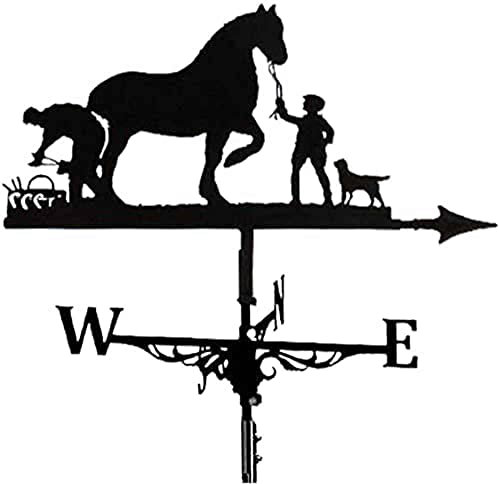 EICOFF Girouette, girouette en métal, scène de Ferme, Jardin, Accessoires Art déco, girouette, Direction du Vent, Instrument de Mesure, Installation sur Le Toit
