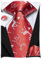 Hi-Tie Herren Weihnachtskrawatte Set Krawatte Einstecktuch Manschettenknöpfe Set Match Rentier Schneeflocke Xmas Baum Muster für Hochzeit Prom,Roter Elch