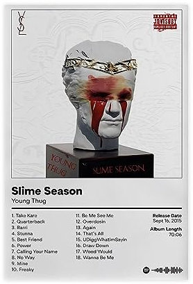 EMIGOS Young Thug-Slime Season- Musikalbum-Poster, Leinwand, Poster, Schlafzimmer, Dekoration, Sport, Landschaft, Büro, Raumdekoration, Geschenk, ungerahmt, 30 x 45 cm