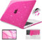 Teryeefi Coque à paillettes rose compatible avec MacBook Air 13 2021 2020-2018 version M1 A2337 A2179 A1932, coque de protection rigide scintillante avec protecteur de clavier et protecteur d'écran