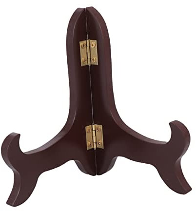 DECHOUS Plate Stand for Display 5 Inch Wooden Plate Stand Brown Easels Plate Holders for Display Pictures Decorative Wood Plate Holder for Weddings Home Table Decoration