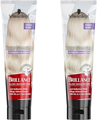 Brillance Glanz-Behandlung, Haar Glossing Kühles Blond (150 ml), pflegt und intensiviert die Haarfarbe, kann wie eine Haarmaske angewendet werden, hält bis zu 4 Haarwäschen (Packung mit 2)