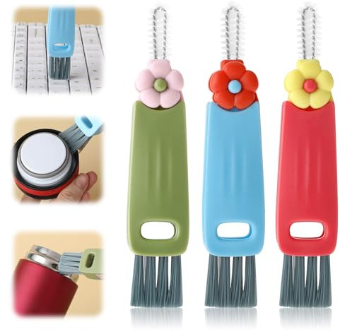 GEEHUA 3 in 1 Cup Lid Gap Cleaning Brush Set - Crevice Cleaning Brush for Narrow Neck Bottle, Sport Water Bottle, Tumbler
