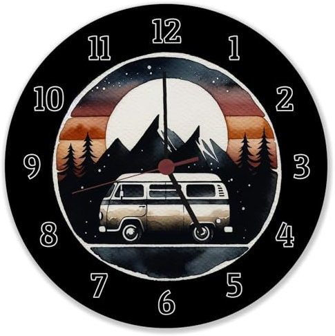 speecheese Wohnmobil Wanduhr Einzigartige Camping Wagen Uhr Caravan Design für Fahrzeug Campingplatz Freizeit Reisen Liebhaber Geschenk