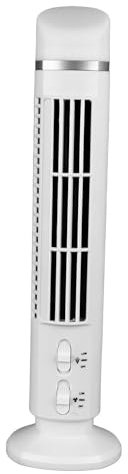 Fockety Ventilador de Torre, Ventilador de Escritorio Pequeño Portátil USB Oscilante de 90 Grados con Luz Nocturna, Ventilador Personal de 13 Pulgadas, Ventilador de Mesa sin Aspas de