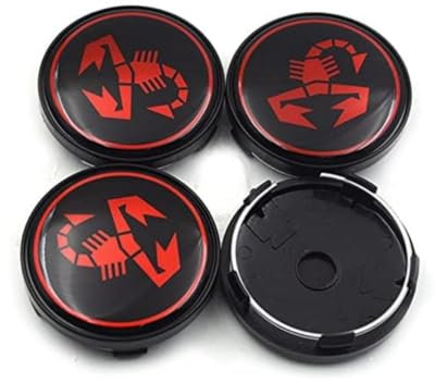 Lot de 4 Cache Moyeux pour Abarth 50mm, Voitures Cache Moyeu Centre de Jante Capuchons Capuchons de Moyeu Central Moyeu Décoration Accessoires