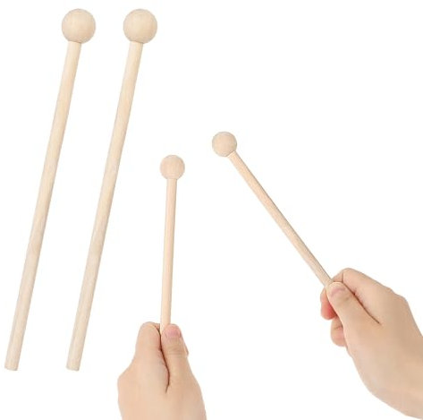 Lot de 2 maillets en bois pour xylophone, bloc en bois, clochettes de yoga, débutants, adultes