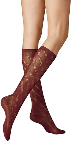 KUNERT Damen Kniestrümpfe Diagonal Crochet Fashion