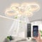MiiR LED Deckenventilator mit Beleuchtung, 110CM Lampe mit Ventilator Und Fernbedienung APP, 105W Deckenlampe Mit Ventilator Deckenventilator mit Licht, Ceiling Fan Für Schlafzimmer Wohnzimmer,Weiß