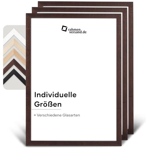 PANORAHMA BILDERRAHMEN Bilderrahmen 18x24 cm Holz Linde dunkelbraun 3er Set/Bilder Rahmen zum Aufhängen/Holzrahmen/Fotorahmen/Bilderrahmen zum aufhängen