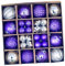 Magideal 44x Hanging Purple Silver Baubles for Christmas Tree Decorations - Xmas Ball Ornaments for New Year Party Decor