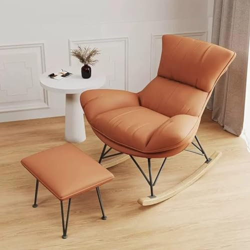 Fauteuil à bascule moderne avec fauteuil inclinable et repose-pieds confortable rembourré à bascule