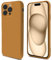 Moozy Lifestyle. Premium Silicone Phone case for iPhone 15 Pro, 6.1-inch, Liquid Silicone Lightweight Cover for iphone 15 Pro Shockproof with Matte Finish and Soft Microfiber Lining, Caramel