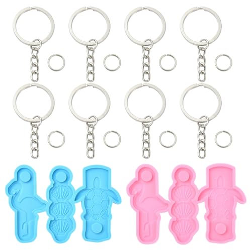 UR URLIFEHALL 2 moldes de silicona para placa de nombre con temática oceánica, moldes de resina para placa de perro, moldes para llavero, colgantes, manualidades, vaso de 40 onzas