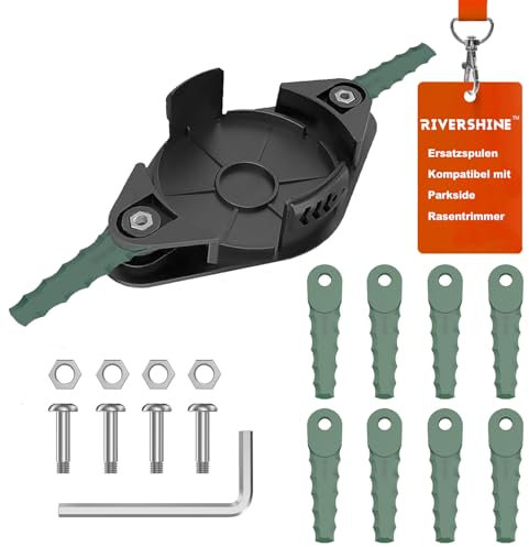 Rivershine Tête de lame double dentelée, et 10 Lames, Compatible avec Les Parkside Coupe Bordure PRTA 20-Li B2- IAN 330831, PRTA 20-Li C3- IAN 351753 (1+10+4)