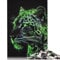 Leopard Green Neon Puzzle DIY Game Premium Cardboard Jigsaw Puzzle for Women Men Children's Day Gifts 1000pcs (75x50cm)