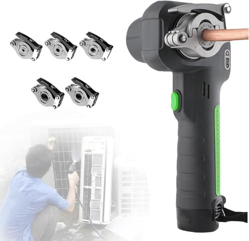 Outil D'éVasement éLectrique, Extenseur De Tube En Cuivre Excentrique à 45° Avec 5 Colliers De Serrage Et éBavureur, Outil D'Expansion De Tube En Cuivre Pour Climatisation