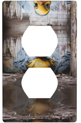 GGNKDL Wall Painting Ducks printing Dual socket wall panel household power cover durable for decorative sockets and switches