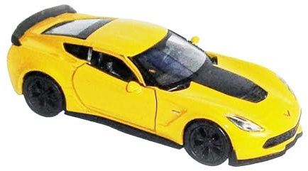 Chevrolet Corvette Z06 2017 Modellauto aus Metall Modell Auto mit Rückzugmotor Spielzeugauto Spielzeug Geschenk 4-Varianten Welly 23 (Gelb)