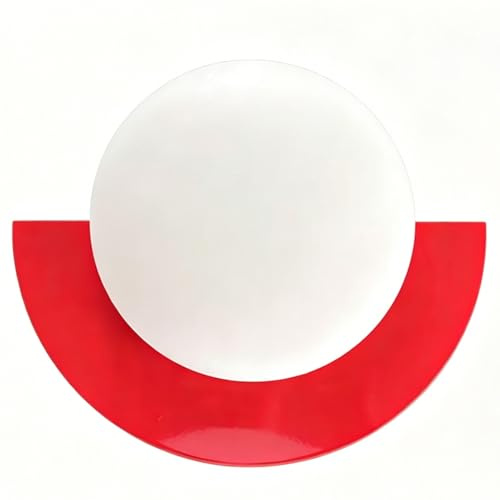 Jatwefiv Moderne Minimalistische Wandlampe Globus Wandleuchten 3 Farbe Dimmen Macaron Wandleuchte mit PE Lampenschirm für Wohnzimmer Schlafzimmer Flur Bettseite,Rot