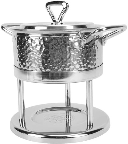 TOPINCN Hot Pot 304 Edelstahl, Einzelherd, Mini Kochtopf, Speisenwärmer, Chafing Dishes Zum Kochen von Nudeln, Brei, Eintopf, Ideal für Zuhause, Wohnheim, Camping