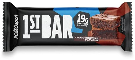Polleo 1st Bar Proteinriegel – 19 g Protein | Wenig Zucker | Ohne Zuckerzusatz | Perfekter Fitness Snack für unterwegs | Vegetarisch | Ohne Palmöl (60 g, Chocolate Brownie)