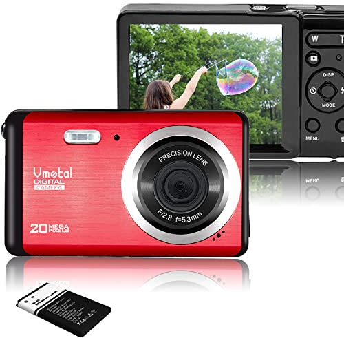 Vmotal GDC80X2 Mini Appareil Photo numérique Compact 20 MP FHD 2,8 Pouces TFT LCD Caméra pour Enfants/débutants/Personnes âgées Cadeau (Rouge & Noir)