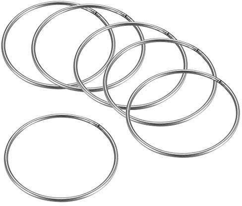 sourcing map 6 Stücke Geschweißter O Ring Umreifungsringe Edelstahl 80 x 3mm