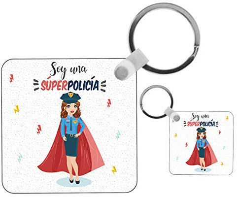 Kembilove Llavero de la Mejor Policía del Mundo – Llavero para las llaves – Llavero original para Profesionales – Llavero Impreso a doble cara – Llavero de Jefe para Policías