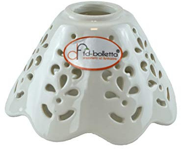 fd-bolletta arredamento e illuminazione Pantalla lampara, pantalla de lampara, tulipa blanca, cristal de repuesto vf15 Medidas: altura 7,5cm, Ø vidrio 13,5cm, Ø exterior de la boca 4,5cm