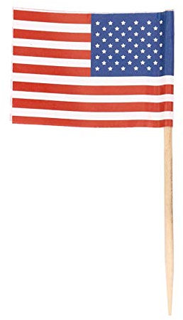 Beauneo 100 Drapeau AméRicain Cure-Dents FêTe Cupcake DéCoration Sandwich Choix de Nourriture