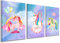YUANAND Einhorn Wandkunst Mädchen Schlafzimmer Dekor – Regenbogen Leinwand Bilder für Kinder Kinderzimmer Heimdekoration – Aquarell gerahmte Poster Gemälde
