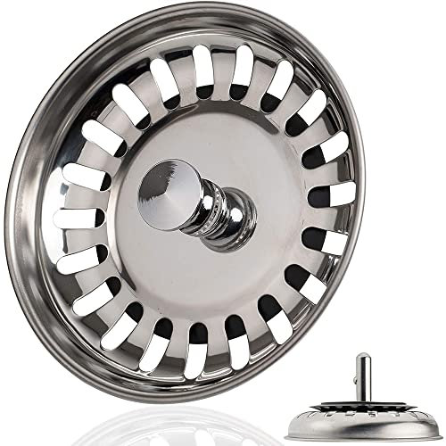 NOBILE LOVELYCARE Tappo in acciaio inox 18/10 con filtro 83mm diametro misura universale anti intasamento cucina bagno lavabo lavello cestello