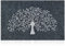 AOAOPQ Door Mat Tree Of Life for Indoor and Outdoor, 60 x 90 Cm Grey Door Mats, Washable Barrier Mat Absorbent Inside Entrance Rug Floor Mat for Entryway, Patio, Outdoor