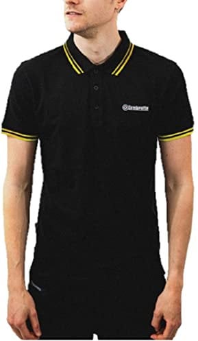 Lambretta Mens Twin Tipped Polo Shirts (Small, Black/Gold)