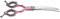 EHASO Langlebige Japan-Stahl-Schere - 18 cm - Hundeschere gebogen - pink - Ausdünnschere mit Aluminium-Griff - Hochwertige Fellschere - Für EIN ideales Fell Ihres Hundes - Profischere