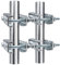 2 Sets Antenna Mast to Mast Clamp Bracket Kit with V Jaw Blocks for 1-2.5 OD Poles, Heavy Duty Mounting Hardware for Ham TV Network Antennas, Security Cameras, Weather Station
