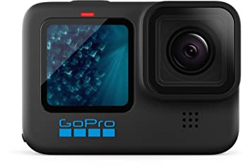GoPro HERO11 Black - Waterproof Action Camera with 5.3K60 Ultra HD Video, 27MP Photos, 1/1.9 Image Sensor, Live Streaming, Webcam, Stabilization (Renewed)