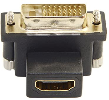 CY Adaptateur DVI mâle vers HDMI femelle coudé à 90 degrés vers le bas 4K 1080p pour ordinateur HDTV carte graphique