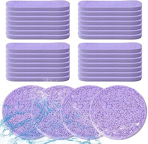 48 Pcs Facial Sponges, Compressed Face Cleansing Sponge Cellulose Face Sponge for Men Women Massage Makeup Removal(Purple)